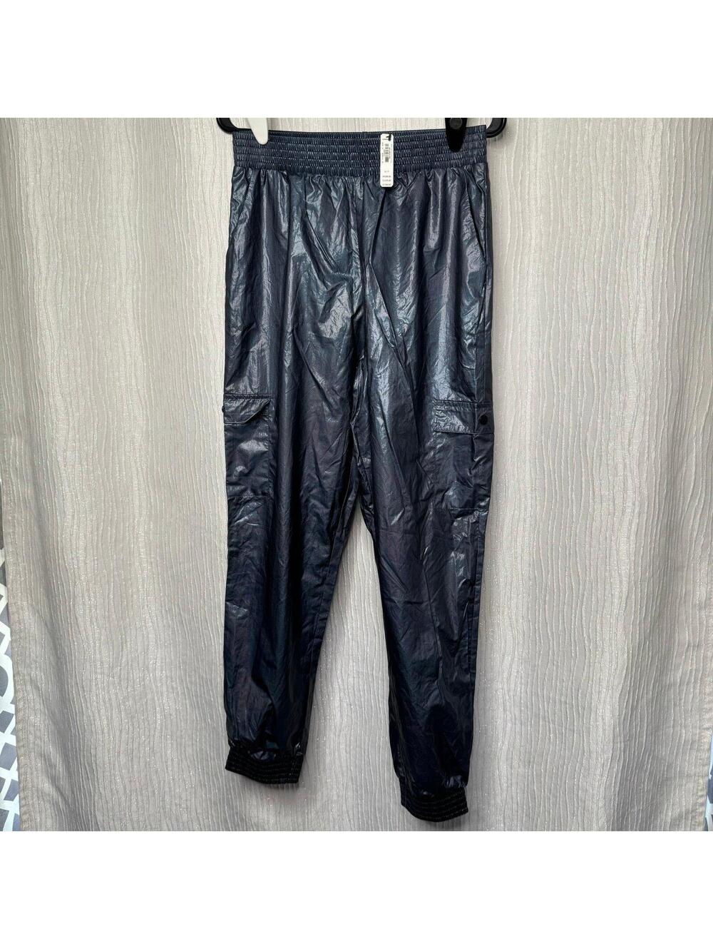 Victoria’s Secret Sport Shiny Cargo Jogger Pants Metallic Grey